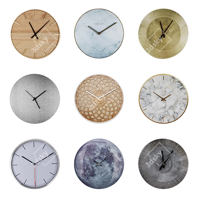 Modern Clock Collection Series 3D model image 2