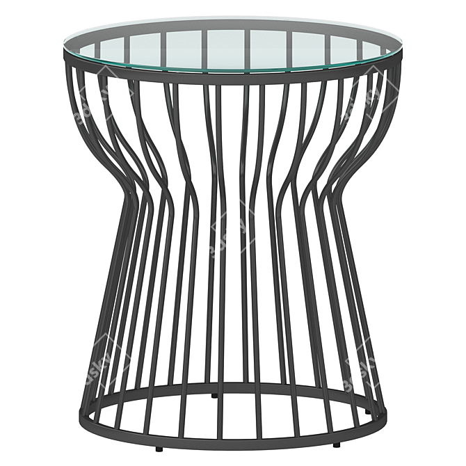 Sleek Pillar Side Table 3D model image 2