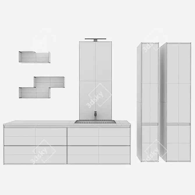 Modern Arcom e.Go Bathroom Set 3D model image 4