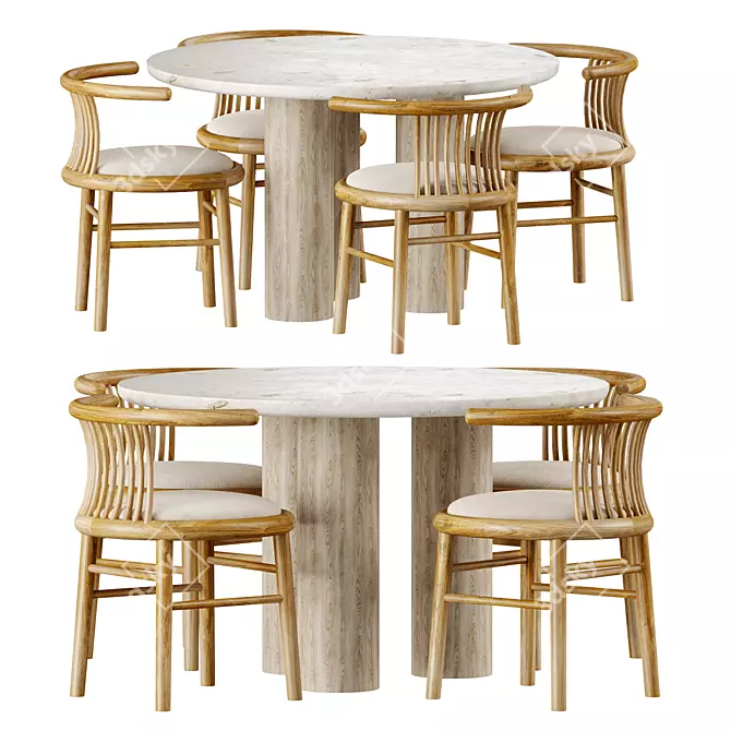 Elegant Dining Set AnthroStyle 3D model image 1