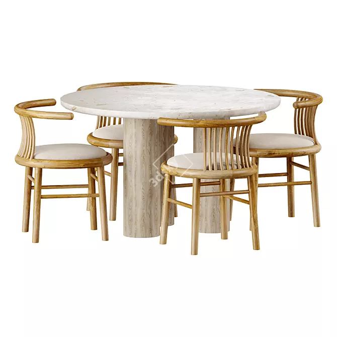 Elegant Dining Set AnthroStyle 3D model image 2