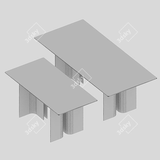 Customizable Table Set by Frandiss 3D model image 3