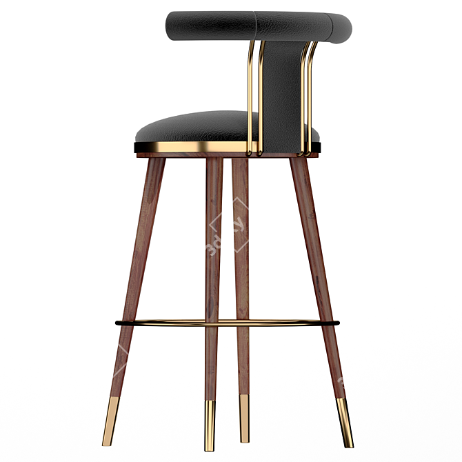 Elegant Moris Bar Chair France 3D model image 2