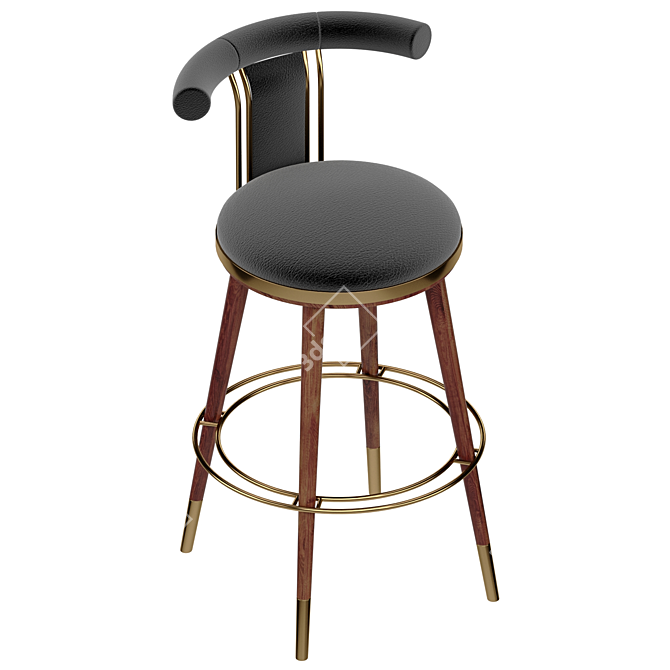 Elegant Moris Bar Chair France 3D model image 3