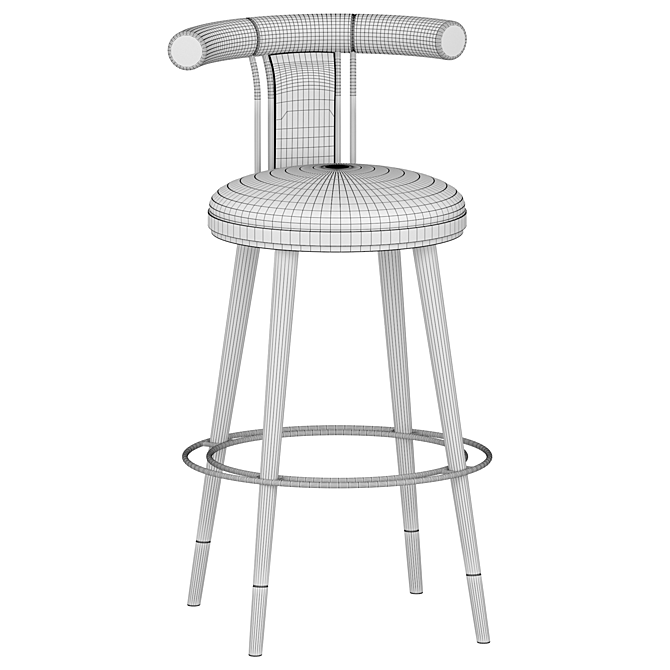 Elegant Moris Bar Chair France 3D model image 4