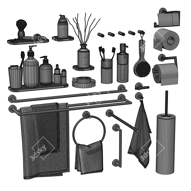 Modern Dornbracht Accessories Set 3D model image 7