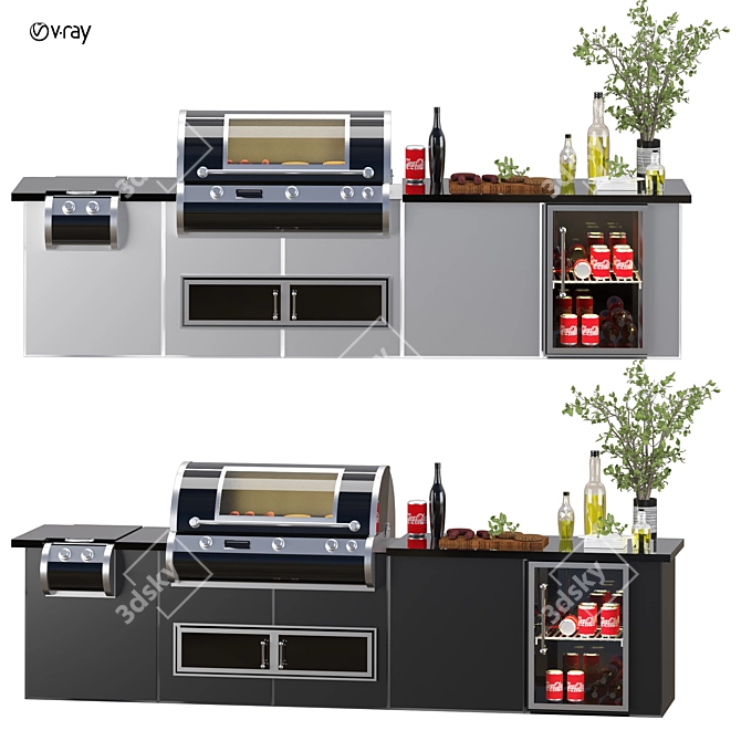 2015 Outdoor Kitchen 3D Model 3D model image 1