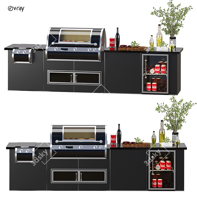 2015 Outdoor Kitchen 3D Model 3D model image 2