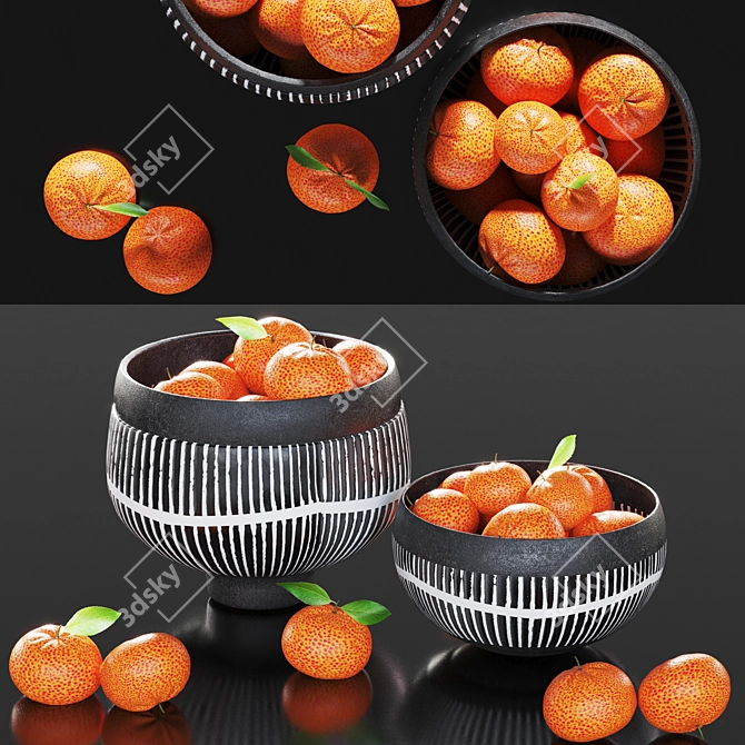 Citrus Minimal Bowl Art 3D model image 1