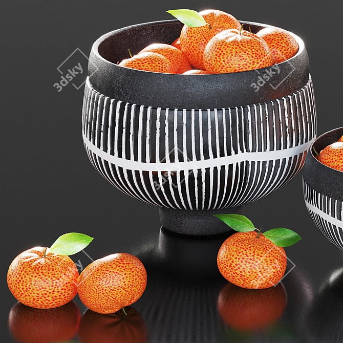 Citrus Minimal Bowl Art 3D model image 3