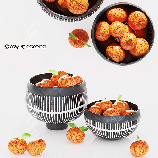 Citrus Minimal Bowl Art 3D model image 6