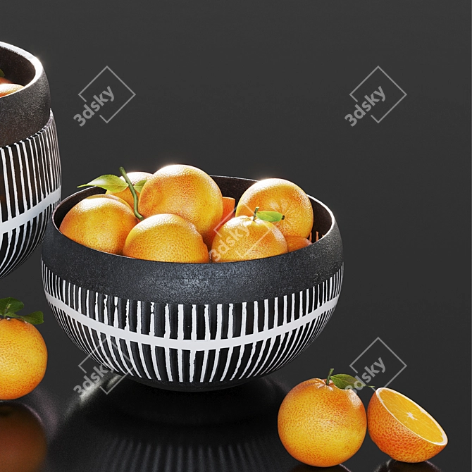 Contemporary Orange Minimalist Bowl 3D model image 4