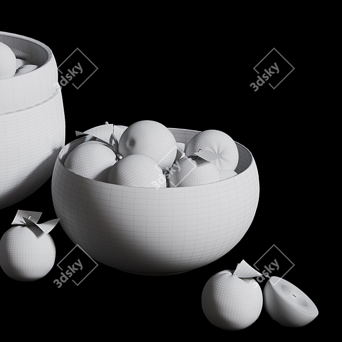 Contemporary Orange Minimalist Bowl 3D model image 5