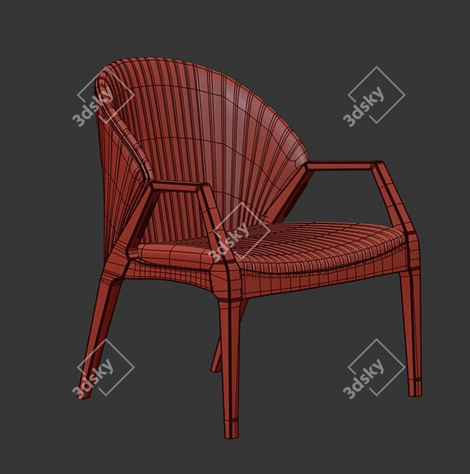 Minimalist Modern Luisa Accent Chair 3D model image 3