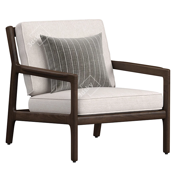 Modern Rosewood Armchair Design 3D model image 1