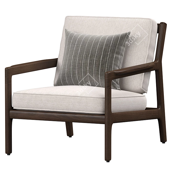 Modern Rosewood Armchair Design 3D model image 2