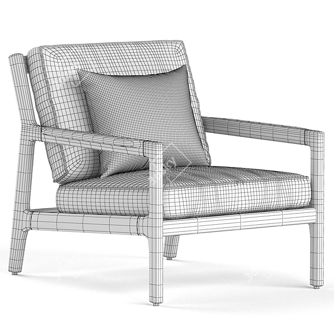 Modern Rosewood Armchair Design 3D model image 4