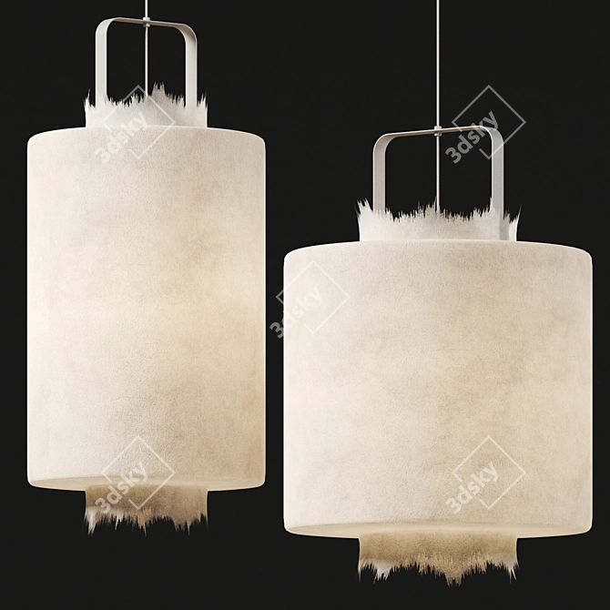 Karman Fabric Kimono Pendant Light 3D model image 2