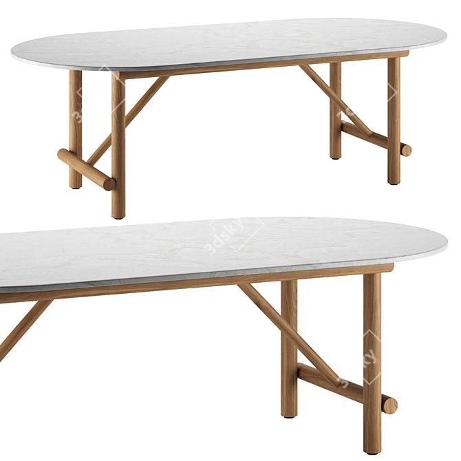 Elegant AYANA Dining Table 3D model image 1