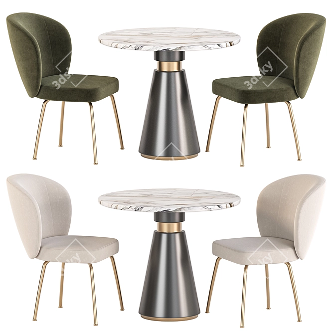 Contemporary Dining Set Collection 3D model image 1