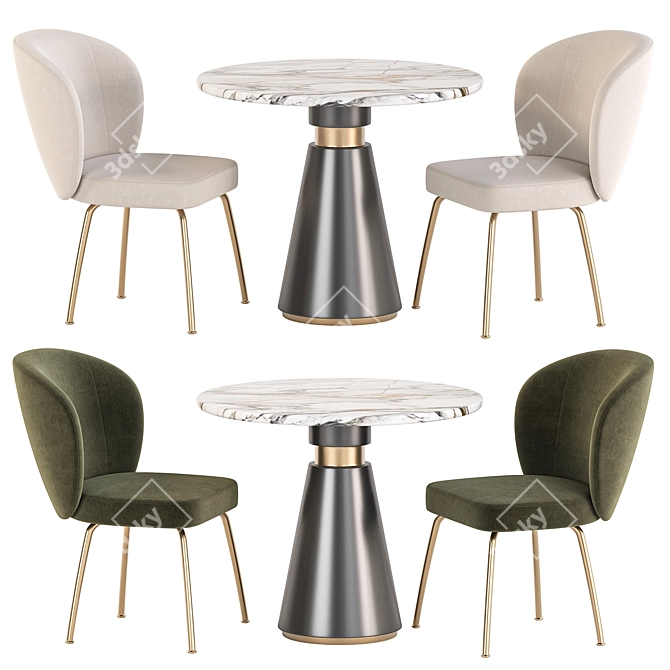 Contemporary Dining Set Collection 3D model image 3