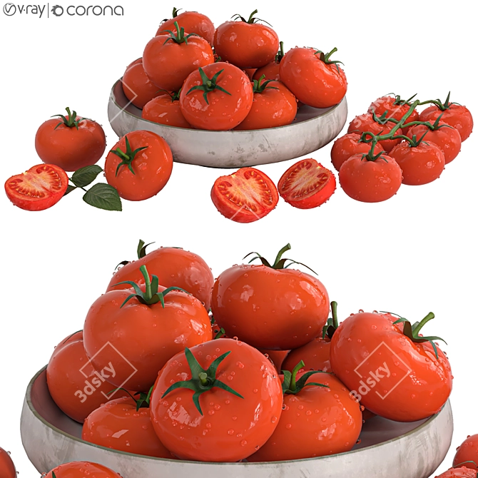 3D Tomato Dish Model Collection 3D model image 6