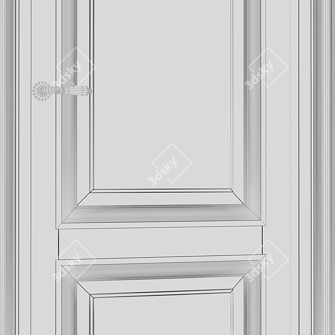 Antique Volhovec Doors with Ornate Trim 3D model image 3