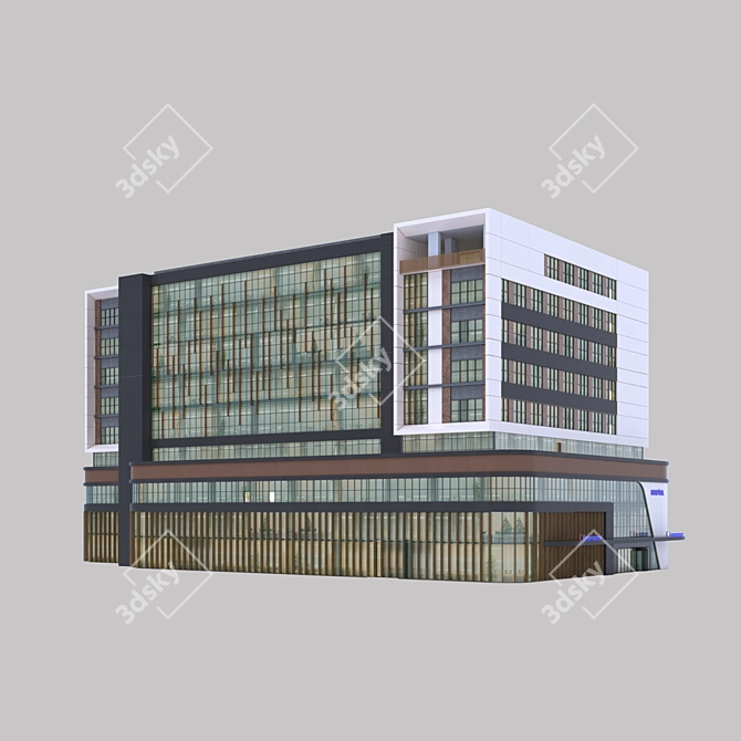 Modern 9-Floor Hospital Model 3D model image 4