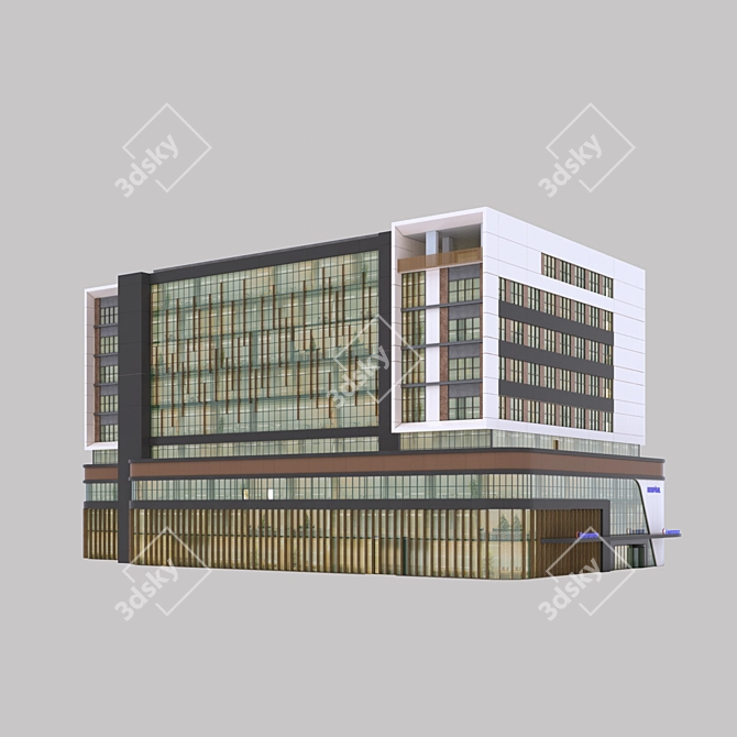 Modern 9-Floor Hospital Model 3D model image 7