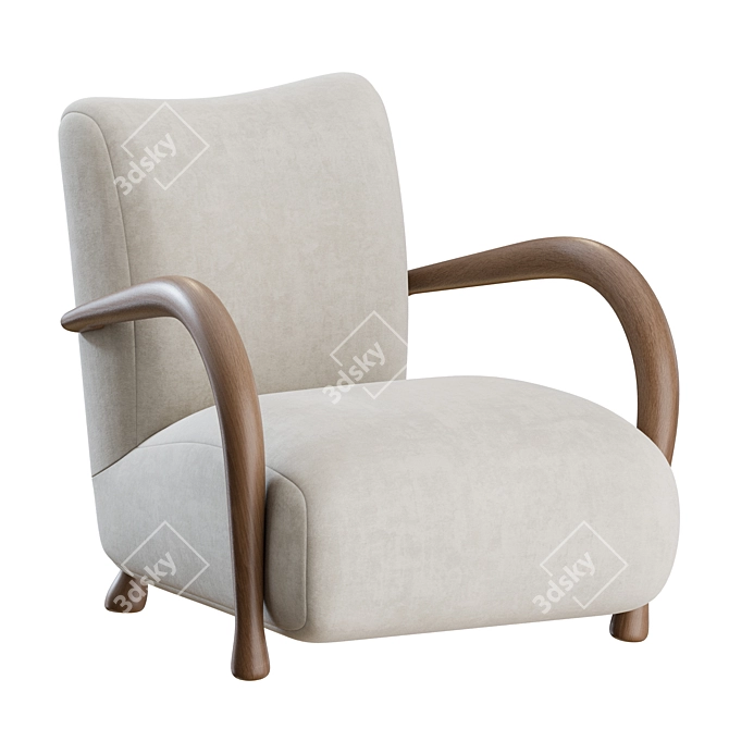 Modern Sula Lounge Chair, Elegant 3D model image 4