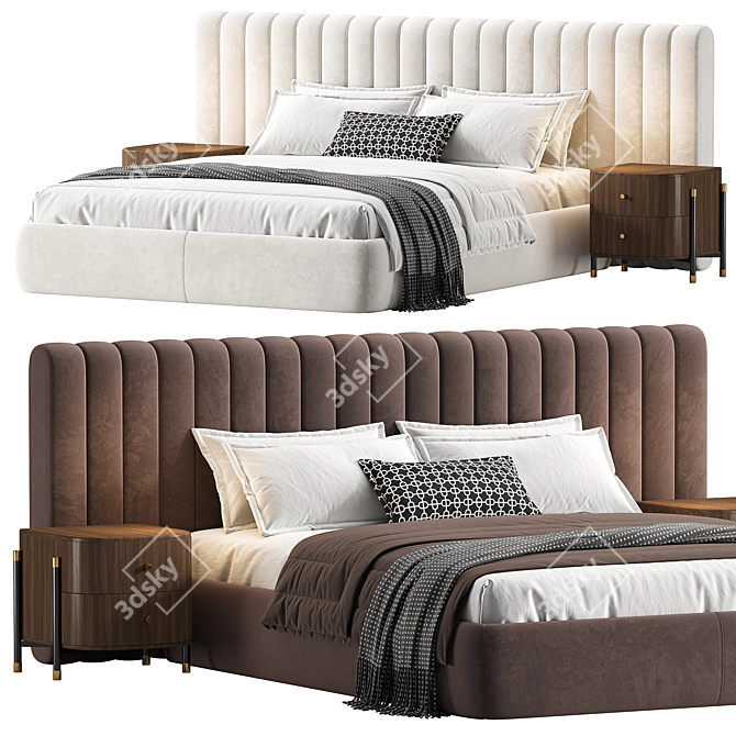  Sleek Modern Berlin Bed 3D model image 1