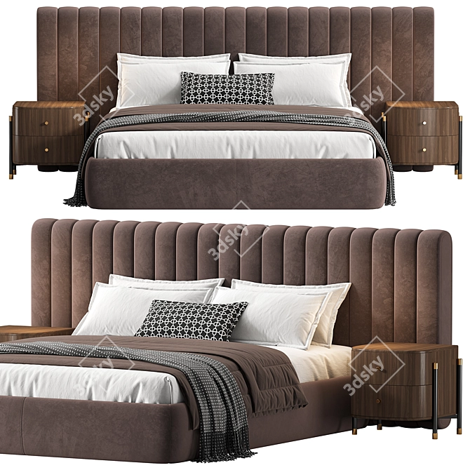  Sleek Modern Berlin Bed 3D model image 3