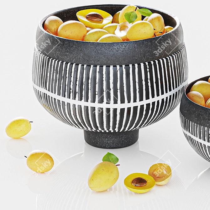  Fresh Lemons Bowl Set 3D model image 3