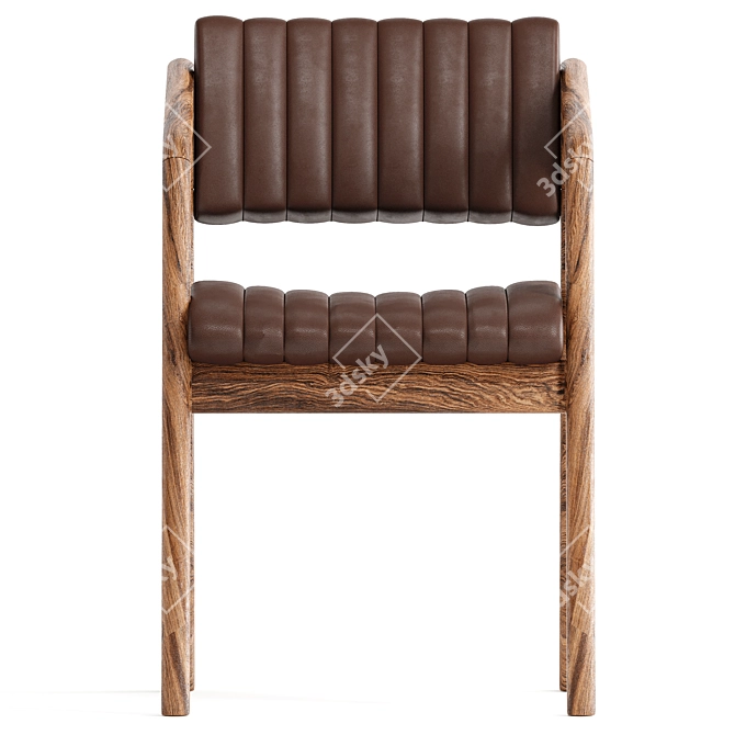 Premium Wood Sliced Leather Chair 3D model image 2