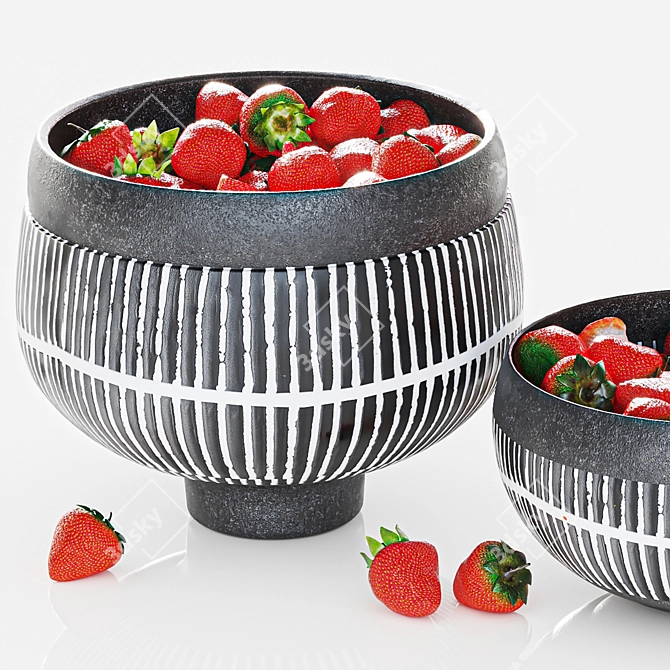 Fresh Strawberry Minimal Bowl 3D model image 3