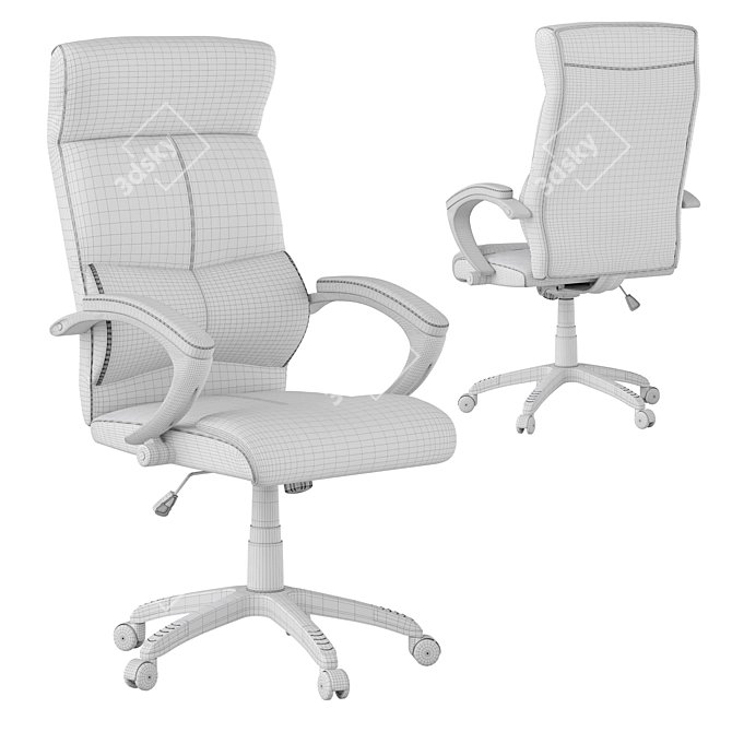 Modern Leather Office Swivel Chair 3D model image 7