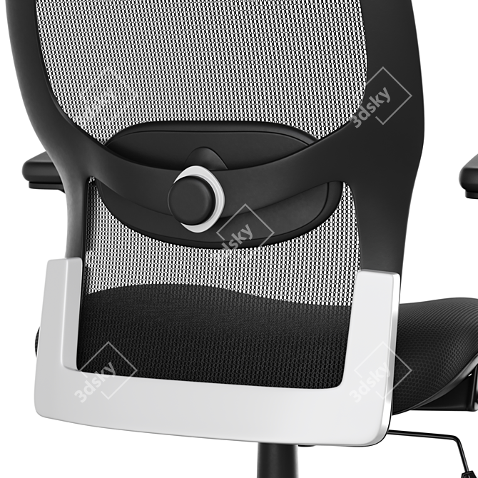 Title: Mesh Back Fabric Office Chair 3D model image 6