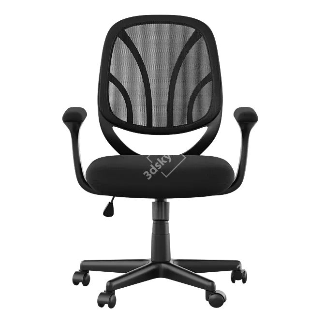 Title:  Mesh Back Office Chair with Fabric Seat 3D model image 2