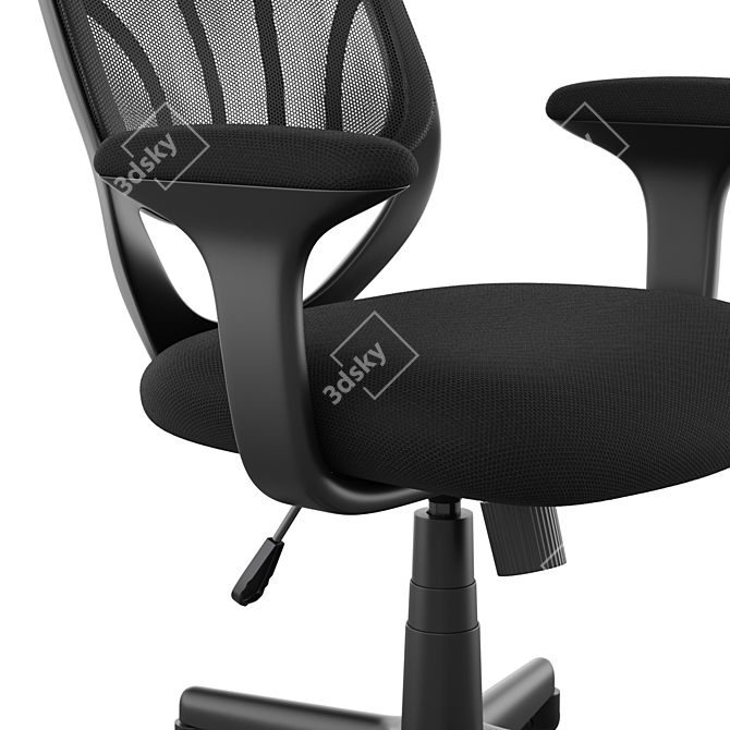 Title:  Mesh Back Office Chair with Fabric Seat 3D model image 5