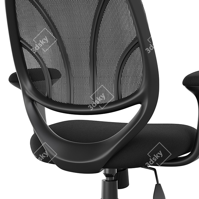 Title:  Mesh Back Office Chair with Fabric Seat 3D model image 6