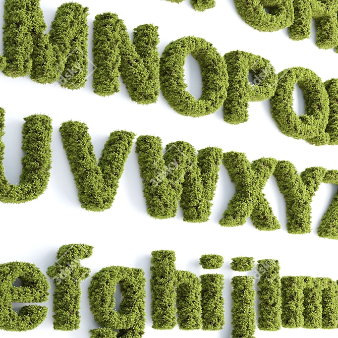 Mossy Letters Numbers Vol 187 3D model image 2