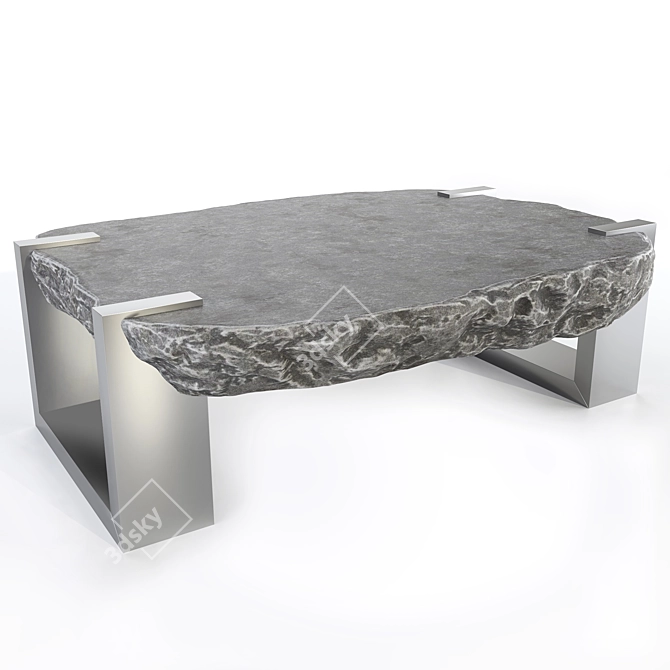 Rock Side Tables: Dual Colors 3D model image 2