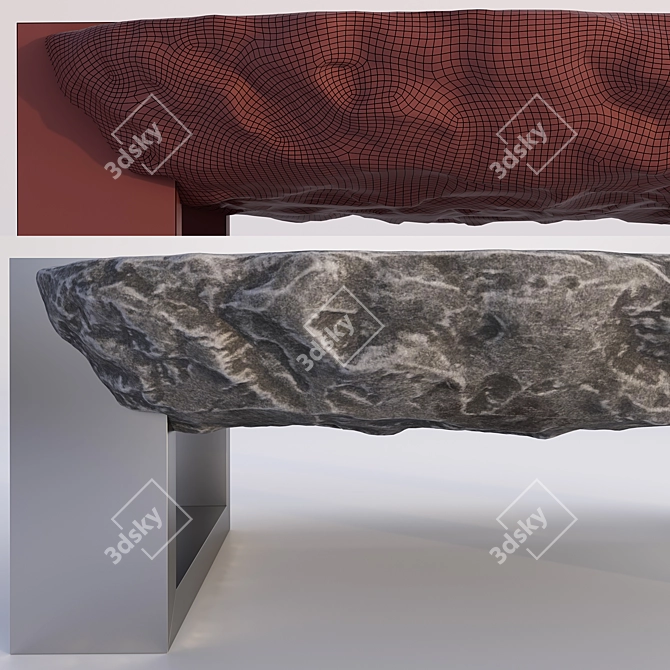 Rock Side Tables: Dual Colors 3D model image 4