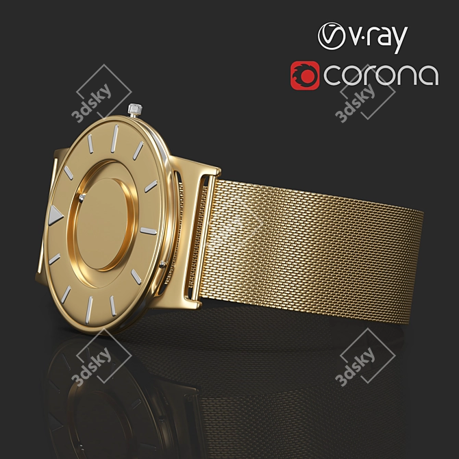 Magnetized Ball Bearings Wristwatch 3D model image 1