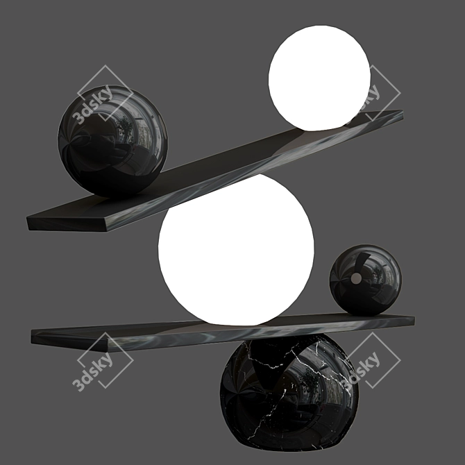 Balance Black Table Lamp By OBLURE 3D model image 2