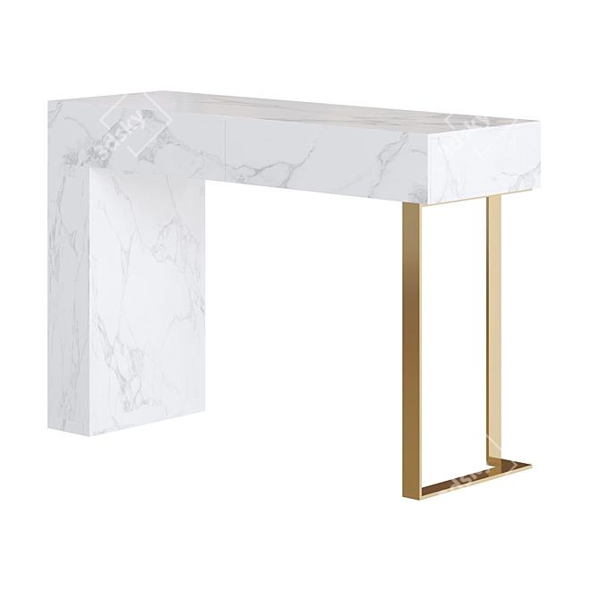 Modern White Accent Console Table 3D model image 1