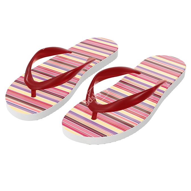 Summer Beach Woman Flip-Flops 3D Model 3D model image 1