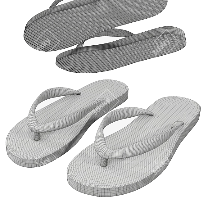 Summer Beach Woman Flip-Flops 3D Model 3D model image 2