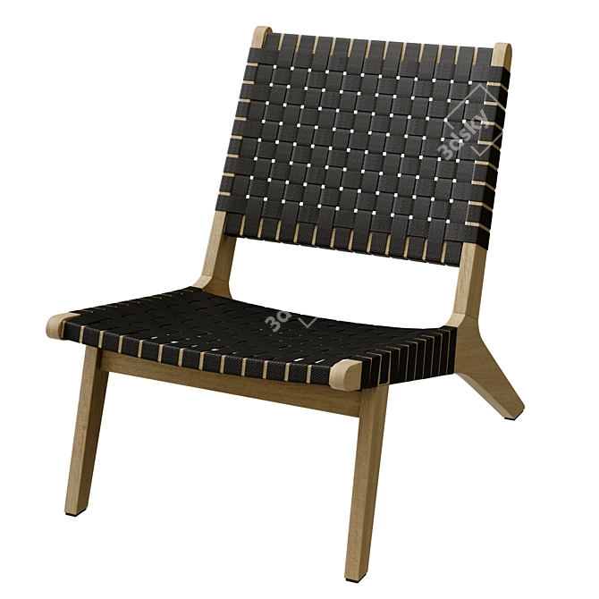 Acacia FSC Lounge Chair: Resilient Weave 3D model image 2