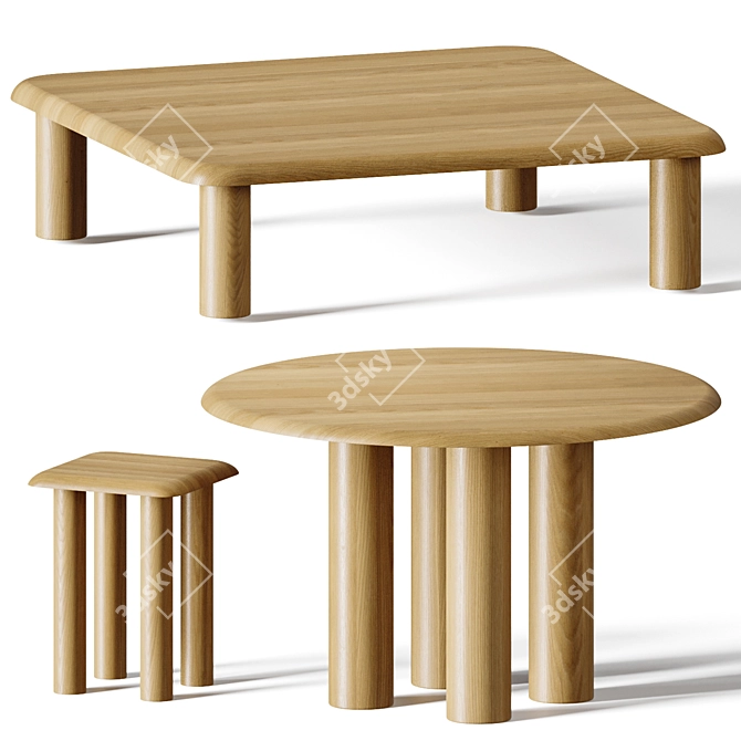 Modern Islets Dining Tables Collection 3D model image 1